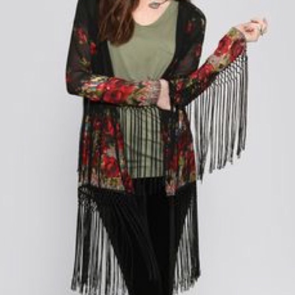 Gypsy Warrior Floral Fringe Kimono